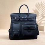 All-hand-sewn cargo canvas Birkin bag HAC40 original swift leather patchwork canvas women\'s bag